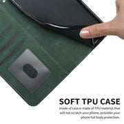 For iPhone 17 Cubic Skin Feel Flip Leather Phone Case(Green)
