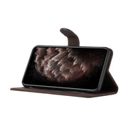 For iPhone 17 Cubic Skin Feel Flip Leather Phone Case(Brown)
