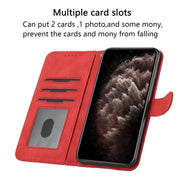 For iPhone 17 Cubic Skin Feel Flip Leather Phone Case(Red)