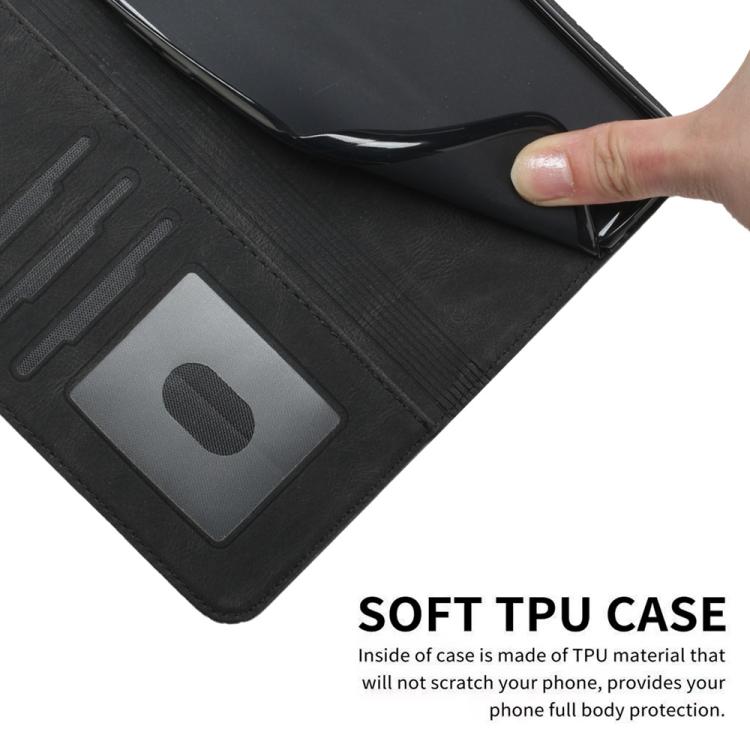 For iPhone 17 Pro Max Cubic Skin Feel Flip Leather Phone Case(Black)