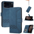 For iPhone 17 Pro Cubic Skin Feel Flip Leather Phone Case(Blue) - free shipping - PMc TechLife - Order now!