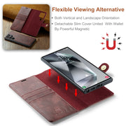 For Samsung Galaxy S24 Ultra 5G DG.MING Crazy Horse Texture Detachable Magnetic Leather Case(Red)