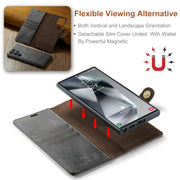 For Samsung Galaxy S24 Ultra 5G DG.MING Crazy Horse Texture Detachable Magnetic Leather Case(Grey)