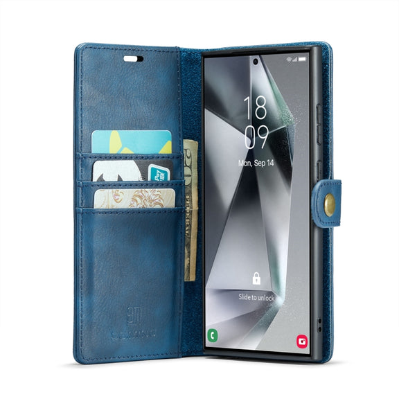 For Samsung Galaxy S24 Ultra 5G DG.MING Crazy Horse Texture Detachable Magnetic Leather Case(Blue)