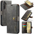 For Samsung Galaxy S24+ 5G DG.MING Crazy Horse Texture Detachable Magnetic Leather Case(Grey) - free shipping - PMC Jewellery - Order now!