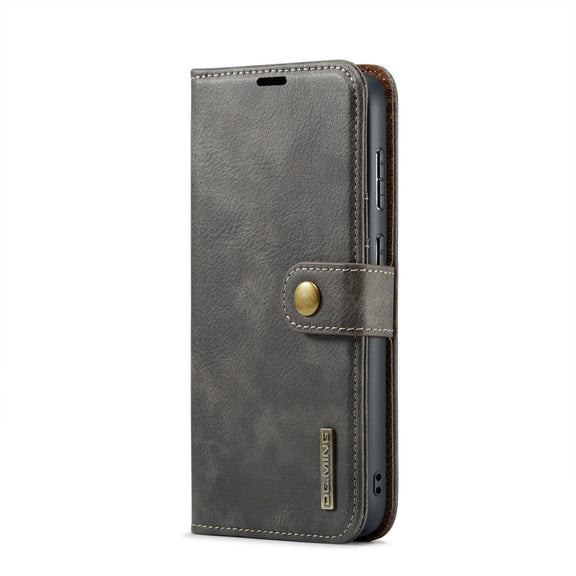 For Samsung Galaxy S24+ 5G DG.MING Crazy Horse Texture Detachable Magnetic Leather Case(Grey)