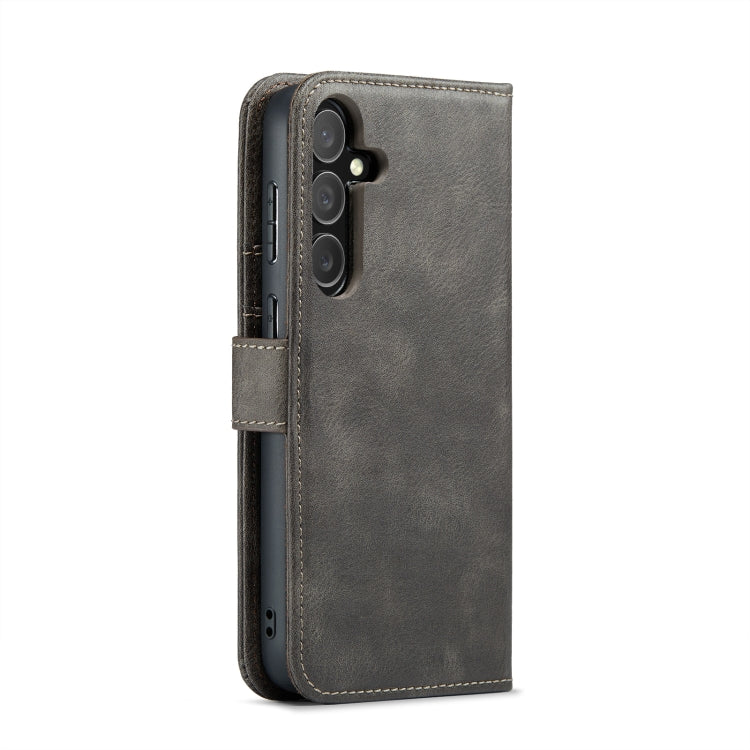 For Samsung Galaxy S24+ 5G DG.MING Crazy Horse Texture Detachable Magnetic Leather Case(Grey)