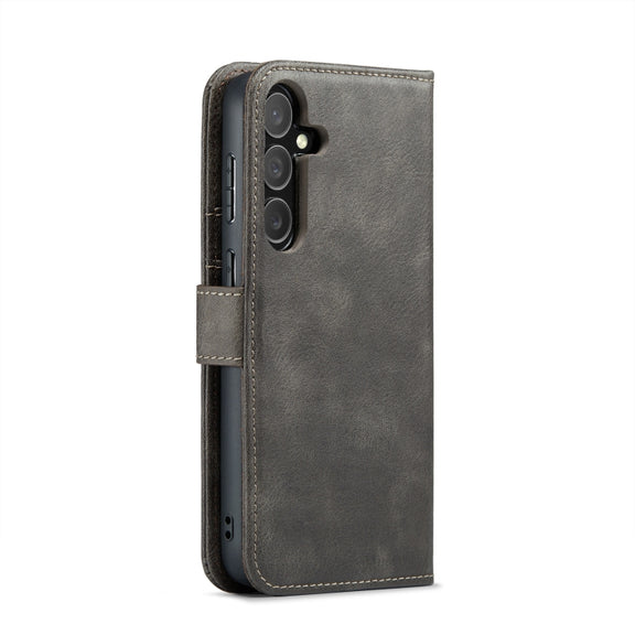 For Samsung Galaxy S24+ 5G DG.MING Crazy Horse Texture Detachable Magnetic Leather Case(Grey)