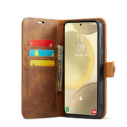 For Samsung Galaxy S24+ 5G DG.MING Crazy Horse Texture Detachable Magnetic Leather Case(Brown)