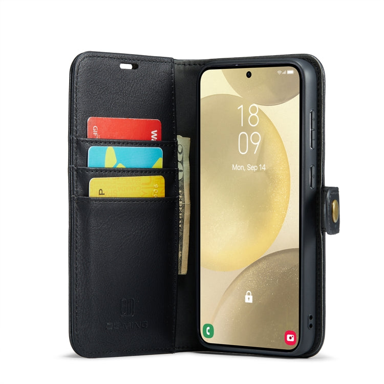 For Samsung Galaxy S24+ 5G DG.MING Crazy Horse Texture Detachable Magnetic Leather Case(Black)