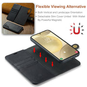 For Samsung Galaxy S24+ 5G DG.MING Crazy Horse Texture Detachable Magnetic Leather Case(Black)