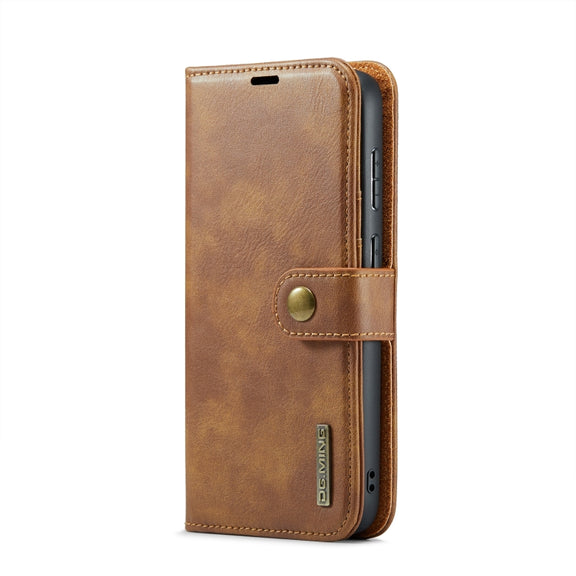 For Samsung Galaxy S24 5G DG.MING Crazy Horse Texture Detachable Magnetic Leather Case(Brown)