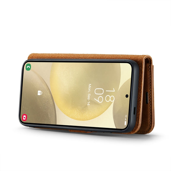 For Samsung Galaxy S24 5G DG.MING Crazy Horse Texture Detachable Magnetic Leather Case(Brown)