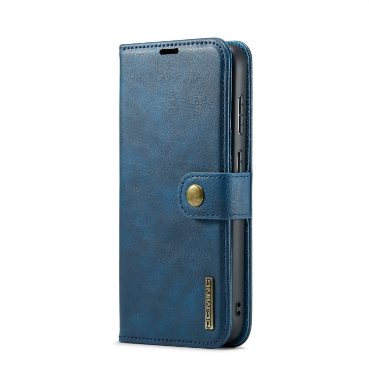 For Samsung Galaxy S24 5G DG.MING Crazy Horse Texture Detachable Magnetic Leather Case(Blue)