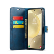 For Samsung Galaxy S24 5G DG.MING Crazy Horse Texture Detachable Magnetic Leather Case(Blue)