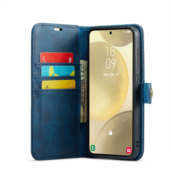 For Samsung Galaxy S24 5G DG.MING Crazy Horse Texture Detachable Magnetic Leather Case(Blue)