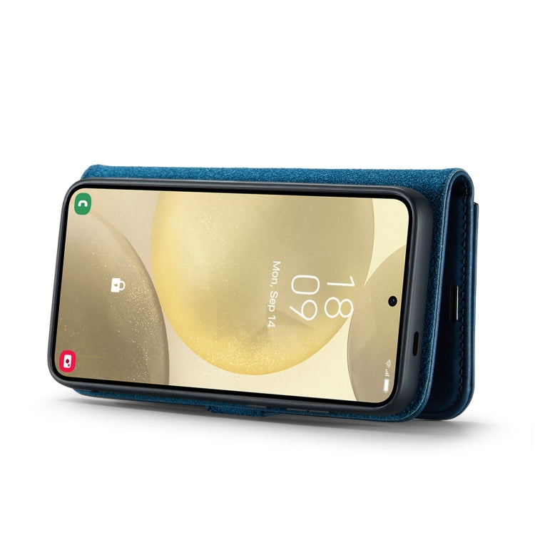 For Samsung Galaxy S24 5G DG.MING Crazy Horse Texture Detachable Magnetic Leather Case(Blue)