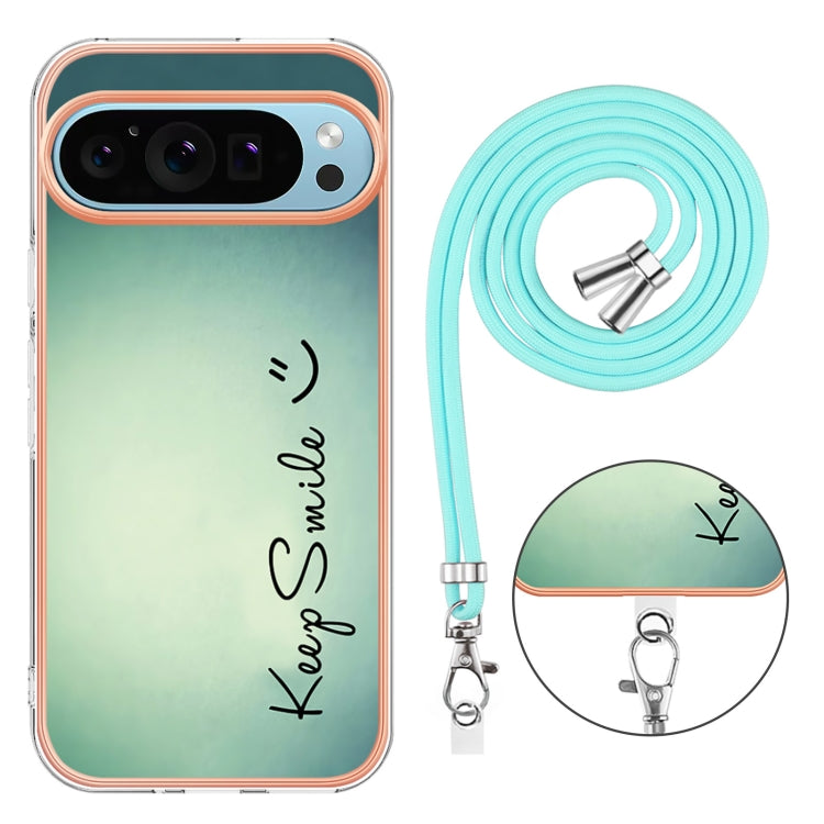 For Google Pixel 9 / 9 Pro Electroplating Dual-side IMD Phone Case with Lanyard(Smile)