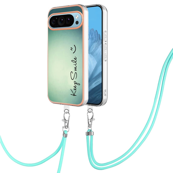 For Google Pixel 9 / 9 Pro Electroplating Dual-side IMD Phone Case with Lanyard(Smile)