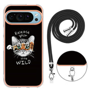 For Google Pixel 9 / 9 Pro Electroplating Dual-side IMD Phone Case with Lanyard(Natural Growth)