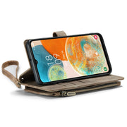 For Samsung Galaxy A23 CaseMe C30 Card Slots Zipper Wallet Leather Phone Case(Brown)