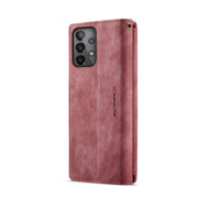 For Samsung Galaxy A23 CaseMe C30 Card Slots Zipper Wallet Leather Phone Case(Red)
