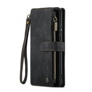 For Samsung Galaxy A24 4G CaseMe C30 Card Slots Zipper Wallet Leather Phone Case(Black)