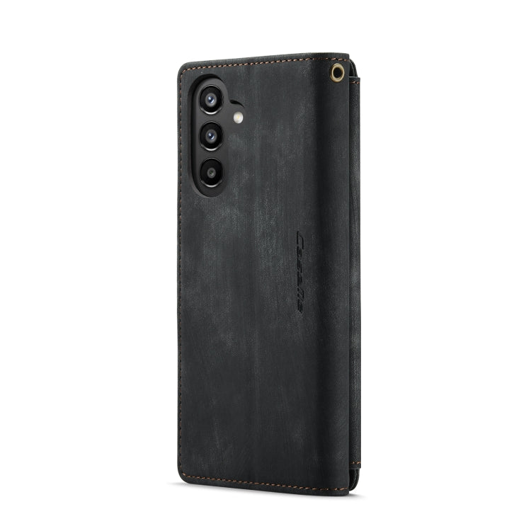 For Samsung Galaxy A24 4G CaseMe C30 Card Slots Zipper Wallet Leather Phone Case(Black)