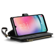 For Samsung Galaxy A24 4G CaseMe C30 Card Slots Zipper Wallet Leather Phone Case(Black)