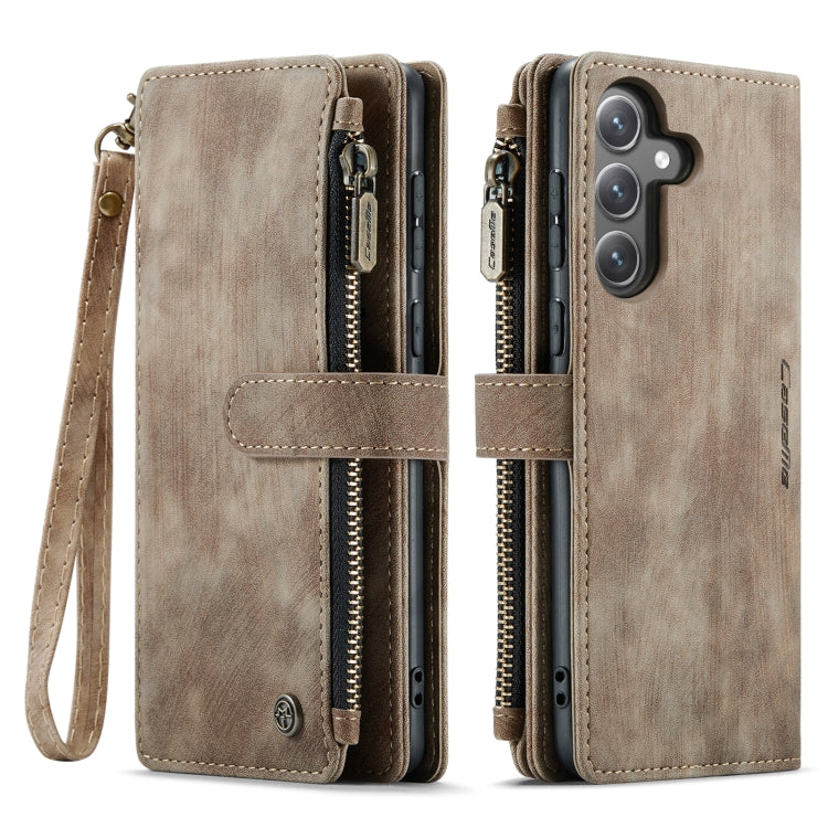For Samsung Galaxy S23 FE CaseMe C30 Card Slots Zipper Wallet Leather Phone Case(Brown)