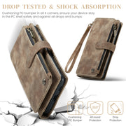 For Samsung Galaxy S23 FE CaseMe C30 Card Slots Zipper Wallet Leather Phone Case(Brown)