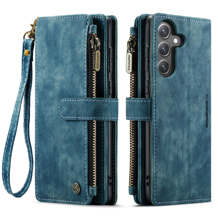 For Samsung Galaxy S23 FE CaseMe C30 Card Slots Zipper Wallet Leather Phone Case(Blue)