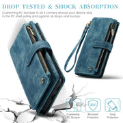 For Samsung Galaxy S23 FE CaseMe C30 Card Slots Zipper Wallet Leather Phone Case(Blue)