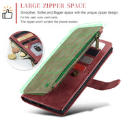 For Samsung Galaxy S24 Ultra 5G CaseMe C30 Card Slots Zipper Wallet Leather Phone Case(Red)