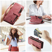 For Samsung Galaxy S24 Ultra 5G CaseMe C30 Card Slots Zipper Wallet Leather Phone Case(Red)