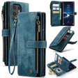 For Samsung Galaxy S24 Ultra 5G CaseMe C30 Card Slots Zipper Wallet Leather Phone Case(Blue) - Galaxy S24 Ultra 5G Cases by CaseMe | Online Shopping South Africa | PMC TechLife | Buy Now Pay Later Mobicred