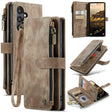 For Samsung Galaxy S24 5G CaseMe C30 Card Slots Zipper Wallet Leather Phone Case(Brown) - free shipping - PMC Jewellery - Order now!