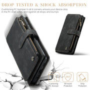 For Samsung Galaxy A15 CaseMe C30 Card Slots Zipper Wallet Leather Phone Case(Black)