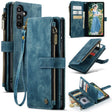 For Samsung Galaxy A15 CaseMe C30 Card Slots Zipper Wallet Leather Phone Case(Blue) - free shipping - PMC Jewellery - Order now!