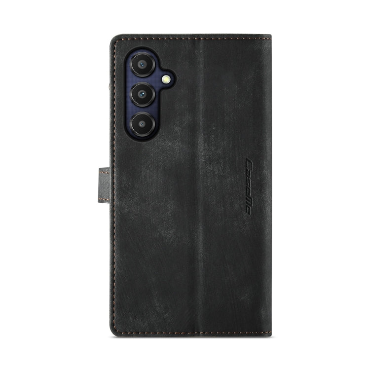 For Samsung Galaxy A25 4G CaseMe C30 Card Slots Zipper Wallet Leather Phone Case(Black)