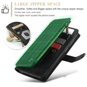 For Samsung Galaxy A25 4G CaseMe C30 Card Slots Zipper Wallet Leather Phone Case(Black)