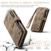 For Samsung Galaxy A25 4G CaseMe C30 Card Slots Zipper Wallet Leather Phone Case(Brown)