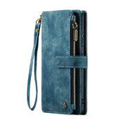 For Samsung Galaxy A25 4G CaseMe C30 Card Slots Zipper Wallet Leather Phone Case(Blue)