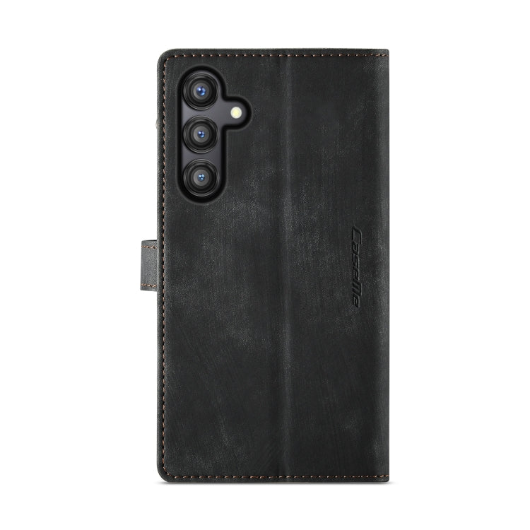 For Samsung Galaxy A55 5G CaseMe C30 Card Slots Zipper Wallet Leather Phone Case(Black)