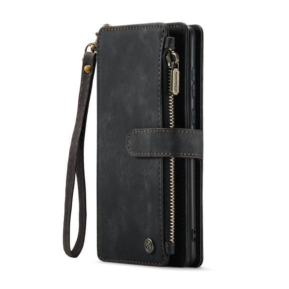 For Samsung Galaxy A35 5G CaseMe C30 Card Slots Zipper Wallet Leather Phone Case(Black)