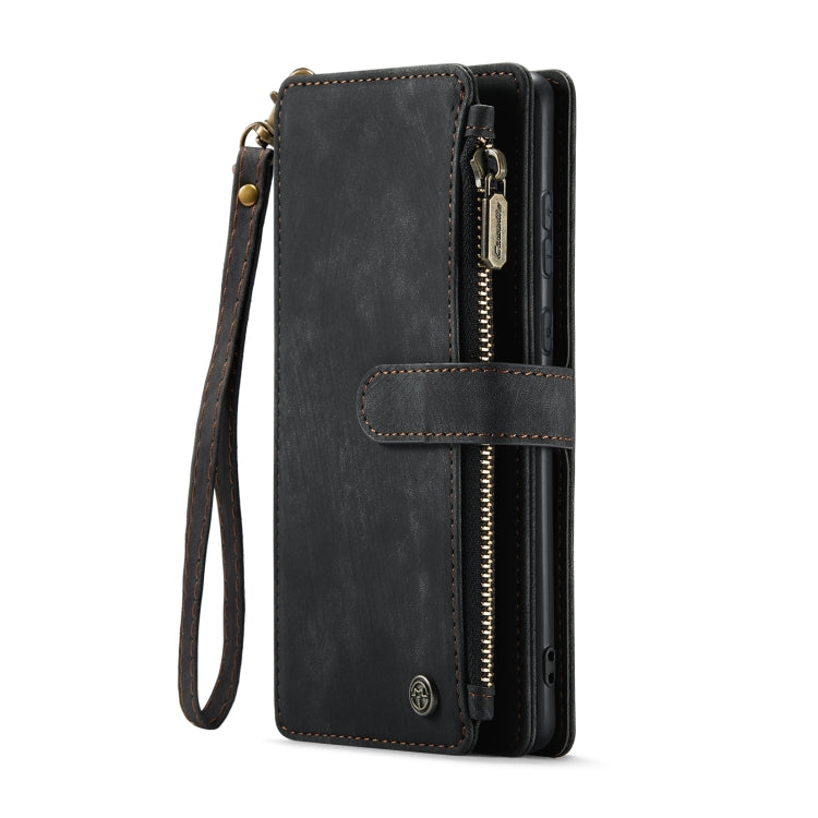 For Samsung Galaxy A35 5G CaseMe C30 Card Slots Zipper Wallet Leather Phone Case(Black)