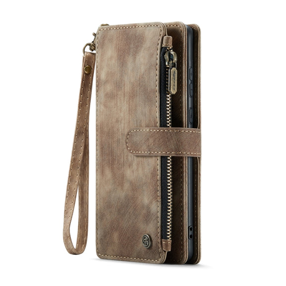 For Samsung Galaxy A35 5G CaseMe C30 Card Slots Zipper Wallet Leather Phone Case(Brown)