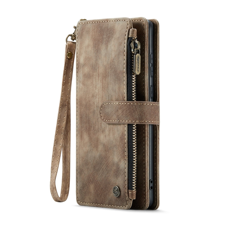 For Samsung Galaxy A35 5G CaseMe C30 Card Slots Zipper Wallet Leather Phone Case(Brown)