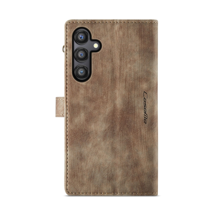 For Samsung Galaxy A35 5G CaseMe C30 Card Slots Zipper Wallet Leather Phone Case(Brown)
