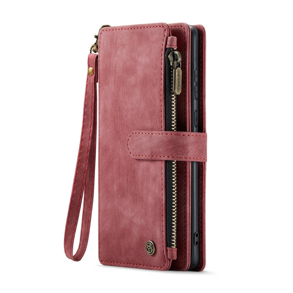 For Samsung Galaxy A35 5G CaseMe C30 Card Slots Zipper Wallet Leather Phone Case(Red)